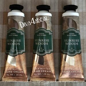 3X Bath & Body Works SUNRISE WOODS 1 oz Mini/Travel Size Hand Creams